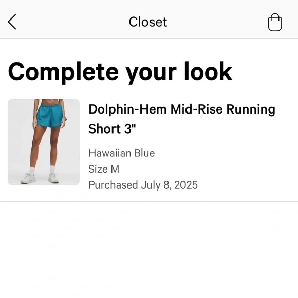 Lululemon Dolphin-Hem Mid-Rise Running Short 3" - Hawaiian Blue - M - Picture 5 of 9
